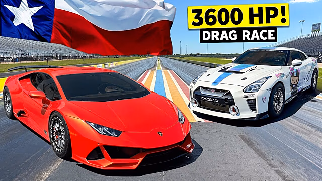 Видео: Nissan GT-R и Lamborghini Huracan сразились в дуэли