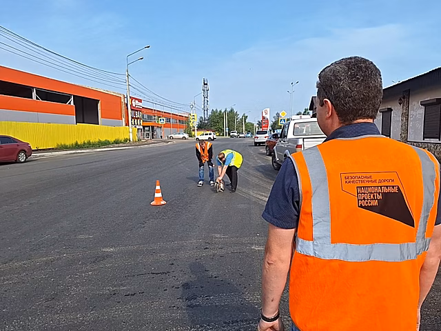 В Чите рабочей комиссией проведен инструментальный контроль качества ремонта дорог по нацпроекту
