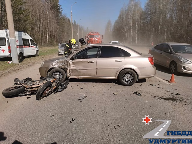 Нетрезвый мотоциклист получил травмы в ДТП в Ижевске