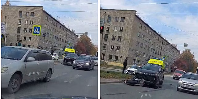В Новосибирске сбили мотоциклиста в Советском районе