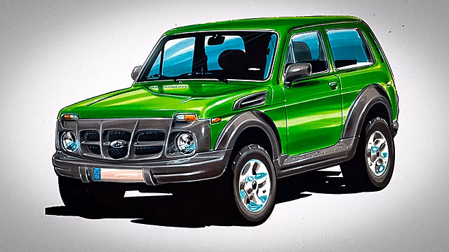 В Сети показали уникальные эскизы Lada 4x4 для Европы