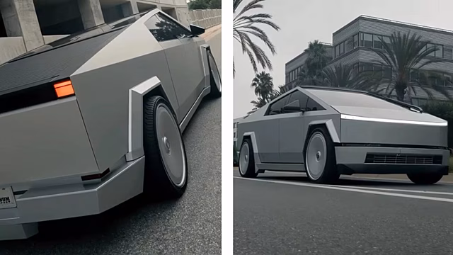Ким Кардашьян показала свой Tesla Cybertruck с окрашенным в матово-серый кузовом