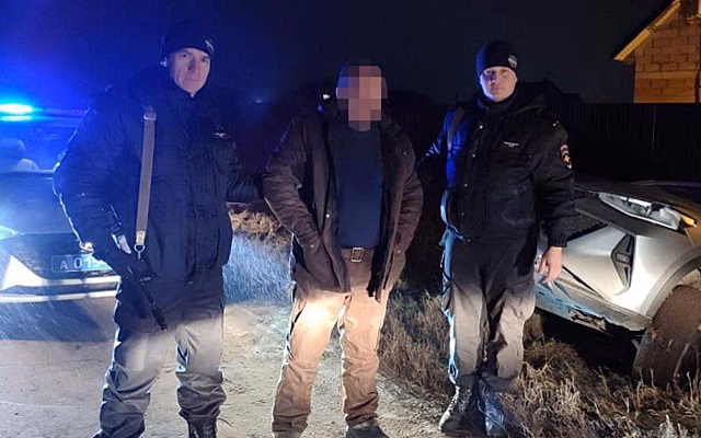 Рязанская полиция остановила вылетевшего в кювет пьяного мужчину