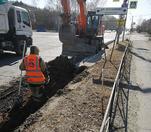 В Благовещенске работы на Игнатьевском шоссе ведутся сразу на нескольких участках
