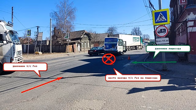 Фура сбила юношу на перекрестке в Костроме