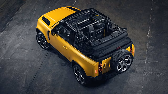 Трёхдверный Land Rover Defender превратили в яркий и роскошный кабриолет