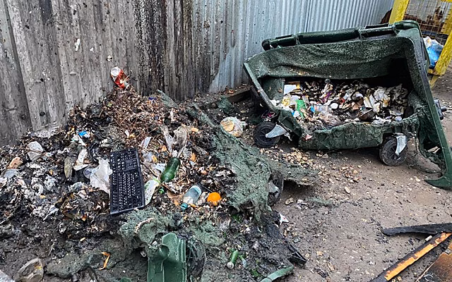 Очевидцы пожаловались на сгоревшие мусорные контейнеры в центре Рязани
