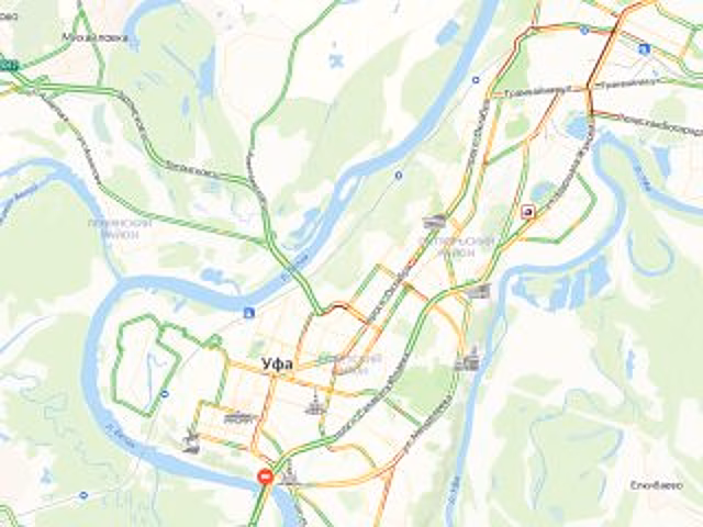 Уфа встала в девятибалльных пробках