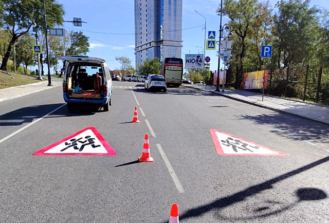 Новые технологии применяются для разметки на дорогах Владивостока