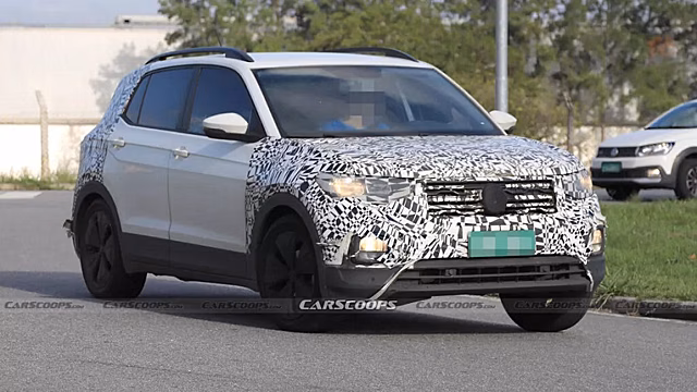 На шпионских фотоснимках засветился Volkswagen T-Cross 2024 года