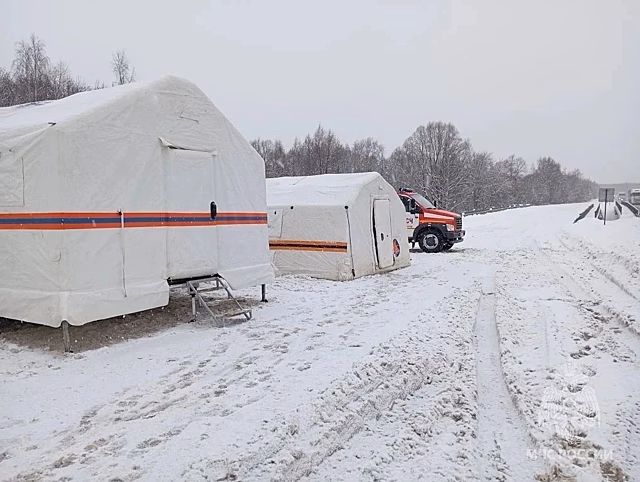 Городки жизнеобеспечения развернули на нижегородских трассах из-за снегопада