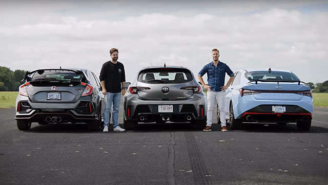 Новую GR Corolla сравнили с Hyundai Elantra N и Honda Civic Type R