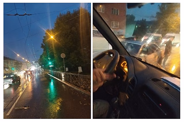 Очевидец: на Киевской лежит кабель под напряжением
