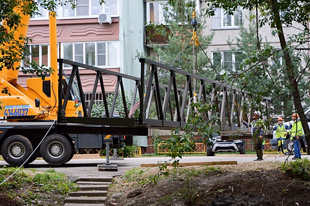 Установка мостов началась на реке Борзовке в Нижнем Новгороде